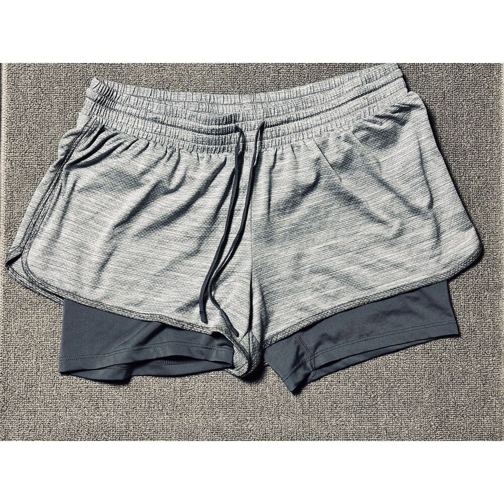 C9 Champion Duo Dry 2 in 1 Shorts Heather Gray Liner Size L